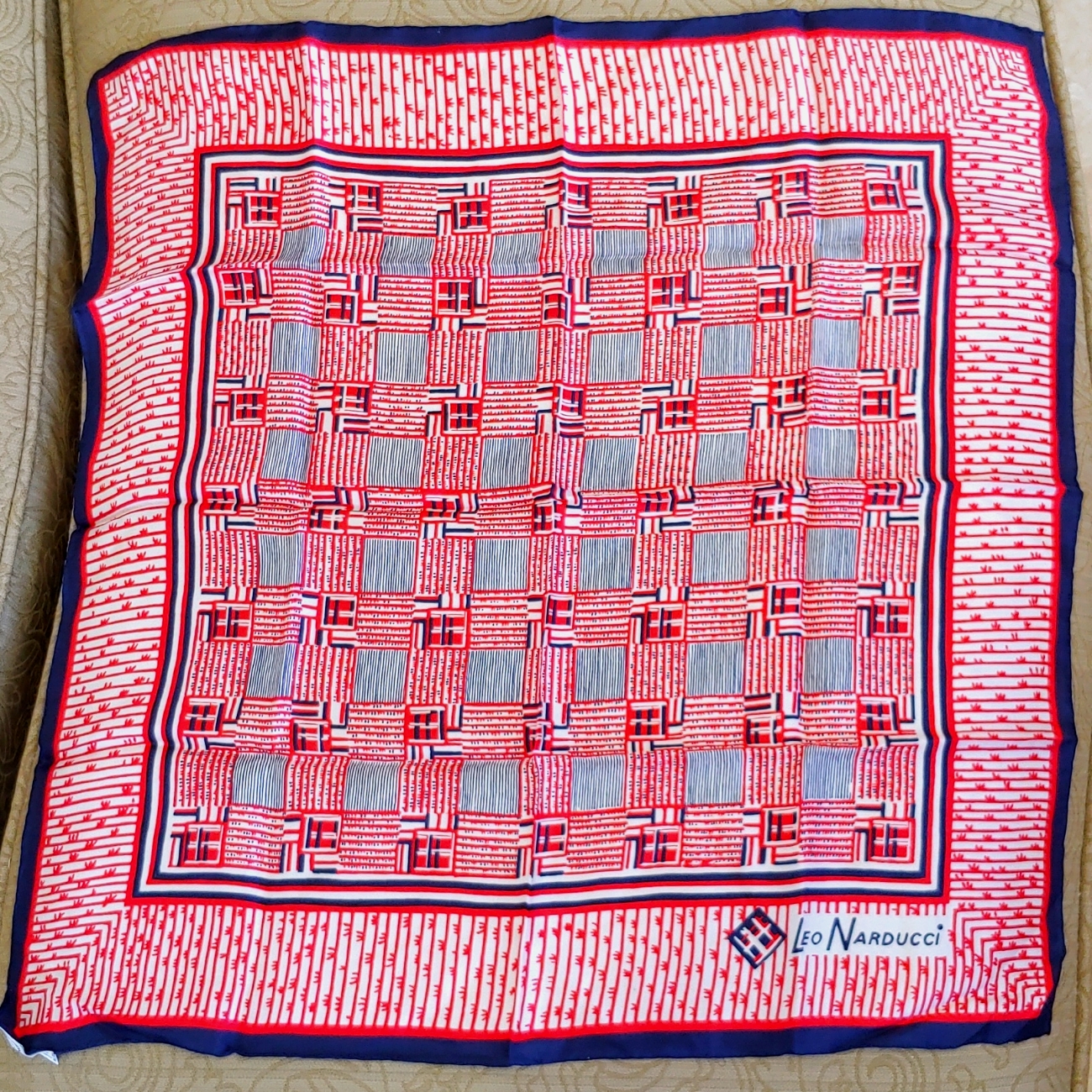 Vintage Leo Narducci Scarf 100 Silk
